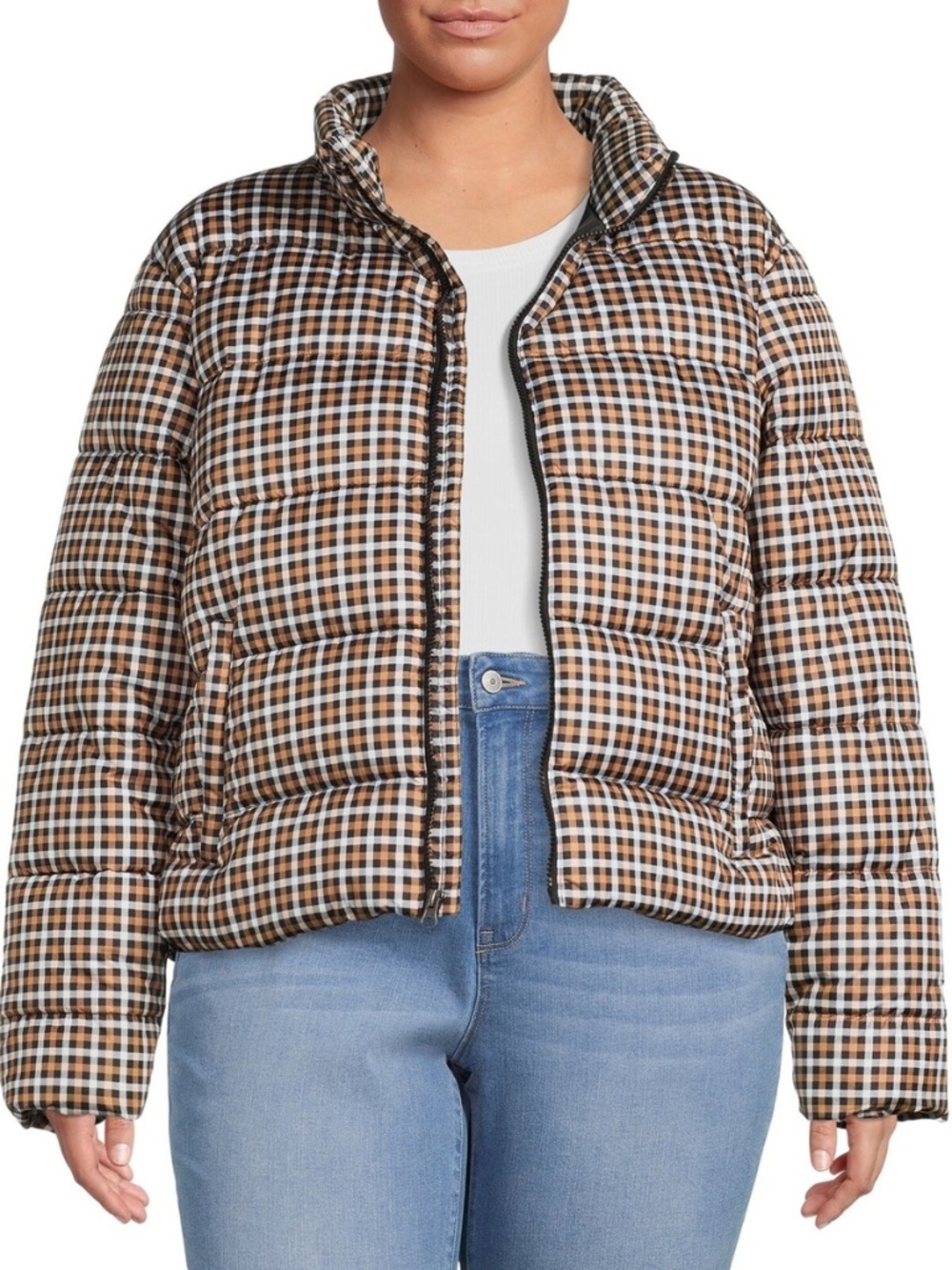 Time and Tru Plaid Puffer Coat Size 16/18
